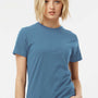 Tultex Womens Fine Jersey Classic Fit Short Sleeve Crewneck T-Shirt - Slate Blue - Closeout