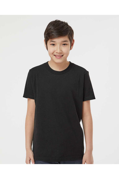 Tultex 235 Youth Fine Jersey Short Sleeve Crewneck T-Shirt Black Model Front