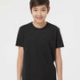 Tultex Youth Fine Jersey Short Sleeve Crewneck T-Shirt - Black - NEW