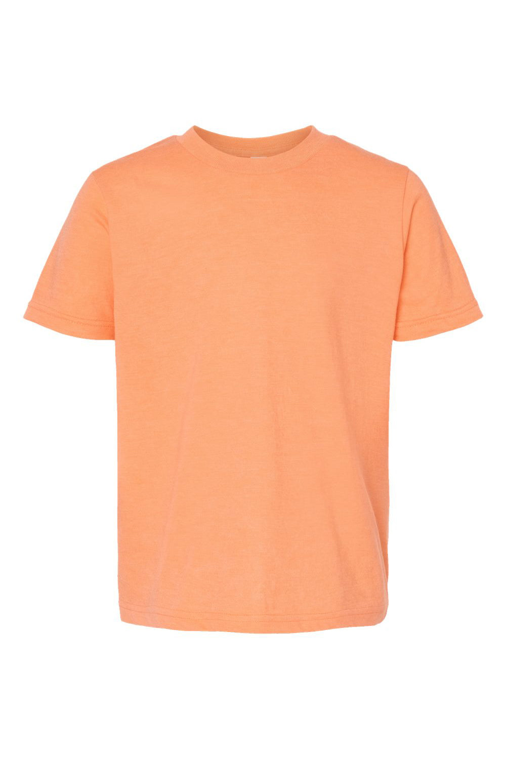 Tultex 235 Youth Fine Jersey Short Sleeve Crewneck T-Shirt Heather Cantaloupe Orange Flat Front