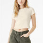Bella + Canvas Womens Micro Ribbed Short Sleeve Crewneck Baby T-Shirt - Natural