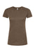Tultex 240 Womens Poly-Rich Short Sleeve Crewneck T-Shirt Heather Brown Flat Front