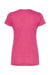 Tultex 240 Womens Poly-Rich Short Sleeve Crewneck T-Shirt Heather Fuchsia Pink Flat Back