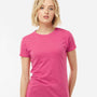 Tultex Womens Poly-Rich Short Sleeve Crewneck T-Shirt - Heather Fuchsia Pink - NEW