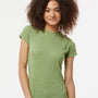 Tultex Womens Poly-Rich Short Sleeve Crewneck T-Shirt - Heather Green - NEW