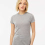 Tultex Womens Poly-Rich Short Sleeve Crewneck T-Shirt - Heather Grey - NEW