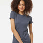 Tultex Womens Poly-Rich Short Sleeve Crewneck T-Shirt - Heather Navy Blue - NEW
