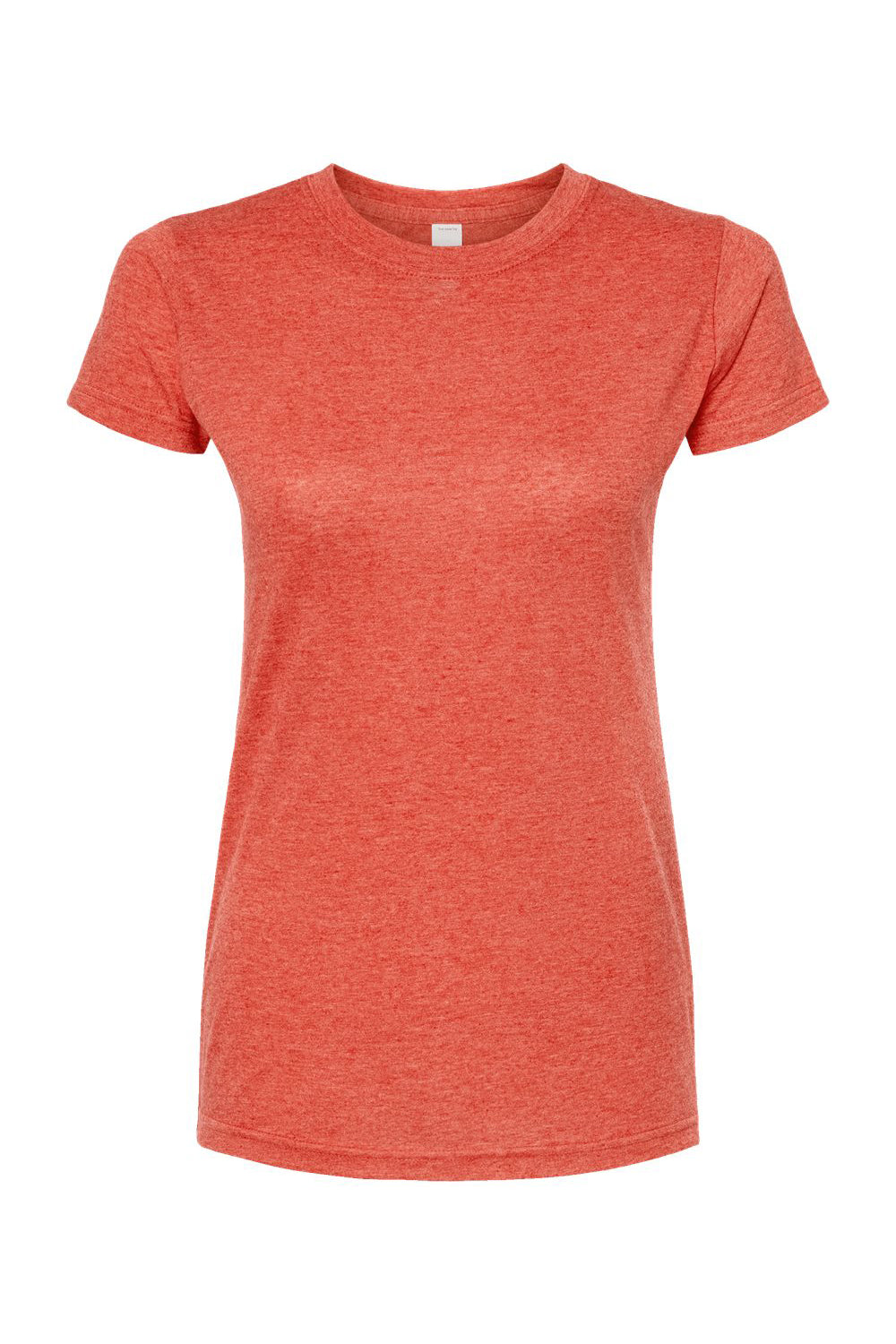 Tultex 240 Womens Poly-Rich Short Sleeve Crewneck T-Shirt Heather Orange Flat Front