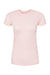 Tultex 240 Womens Poly-Rich Short Sleeve Crewneck T-Shirt Heather Pink Flat Front