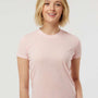 Tultex Womens Poly-Rich Short Sleeve Crewneck T-Shirt - Heather Pink - Closeout