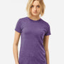 Tultex Womens Poly-Rich Short Sleeve Crewneck T-Shirt - Heather Purple - NEW