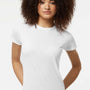 Tultex Womens Poly-Rich Short Sleeve Crewneck T-Shirt - White - Closeout