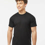 Tultex Mens Poly-Rich Short Sleeve Crewneck T-Shirt - Black - NEW