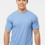 Tultex Mens Poly-Rich Short Sleeve Crewneck T-Shirt - Heather Athletic Blue