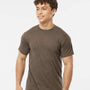 Tultex Mens Poly-Rich Short Sleeve Crewneck T-Shirt - Heather Brown - NEW
