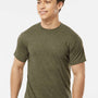 Tultex Mens Poly-Rich Short Sleeve Crewneck T-Shirt - Heather Military Green