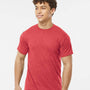 Tultex Mens Poly-Rich Short Sleeve Crewneck T-Shirt - Heather Red - NEW