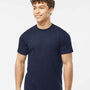 Tultex Mens Poly-Rich Short Sleeve Crewneck T-Shirt - Navy Blue - NEW