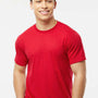 Tultex Mens Poly-Rich Short Sleeve Crewneck T-Shirt - Red