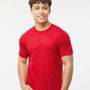 Tultex Mens Poly-Rich Short Sleeve Crewneck T-Shirt - Red - NEW