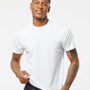Tultex Mens Poly-Rich Short Sleeve Crewneck T-Shirt - White - NEW