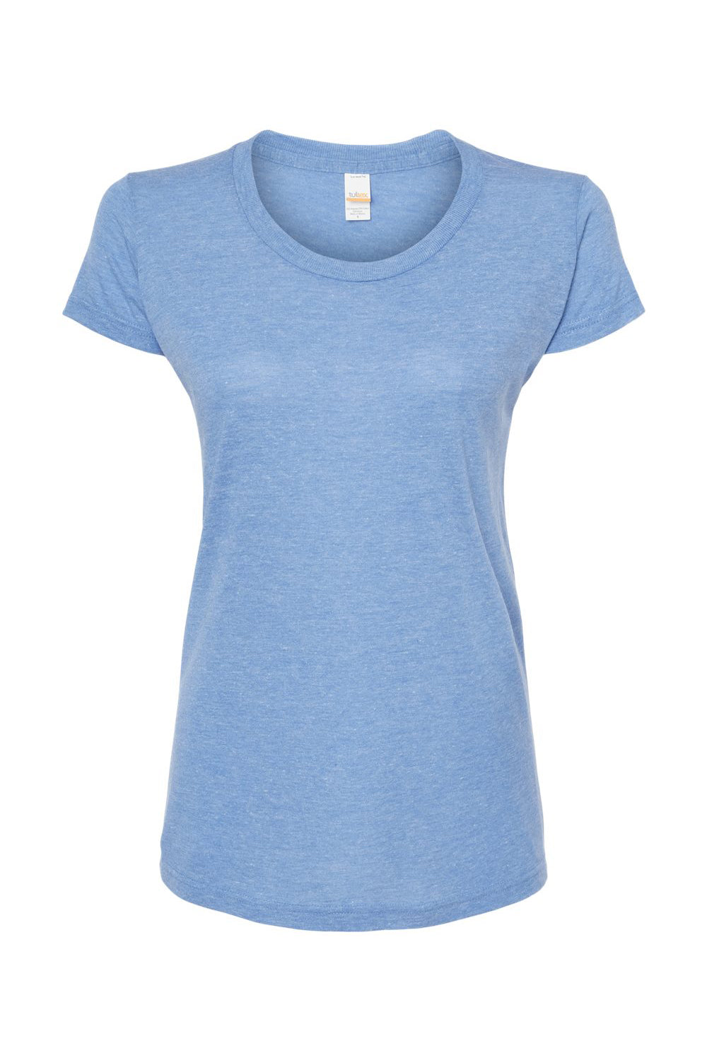 Tultex 253 Womens Short Sleeve Crewneck T-Shirt Athletic Blue Flat Front