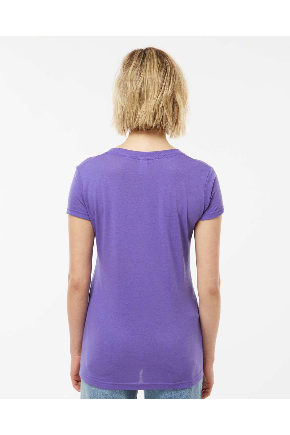Tultex 253 Womens Short Sleeve Crewneck T-Shirt Lilac Purple Model Back