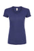 Tultex 253 Womens Short Sleeve Crewneck T-Shirt Midnight Navy Blue Flat Front
