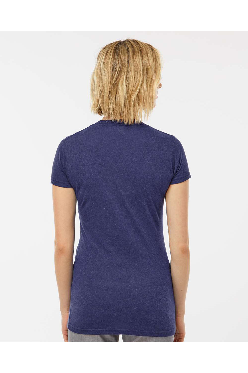 Tultex 253 Womens Short Sleeve Crewneck T-Shirt Midnight Navy Blue Model Back