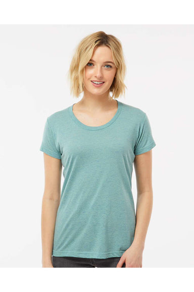 Tultex 253 Womens Short Sleeve Crewneck T-Shirt Seafoam Green Model Front