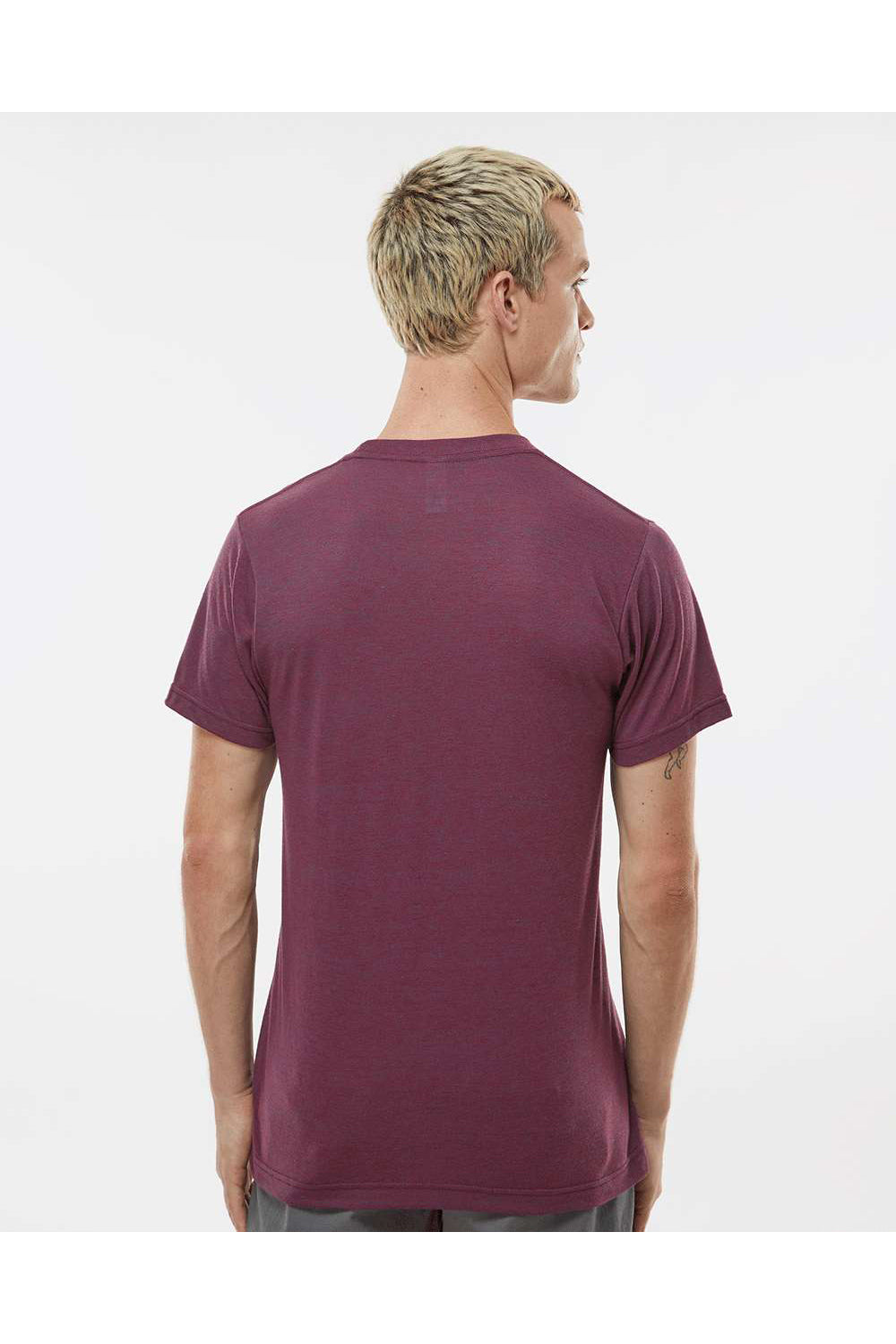 Tultex 254 Mens Short Sleeve Crewneck T-Shirt Berry Purple Model Back