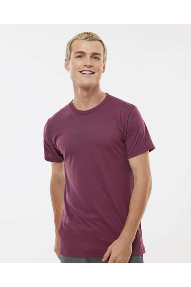 Tultex 254 Mens Short Sleeve Crewneck T-Shirt Berry Purple Model Front