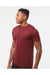 Tultex 254 Mens Short Sleeve Crewneck T-Shirt Cardinal Red Model Side