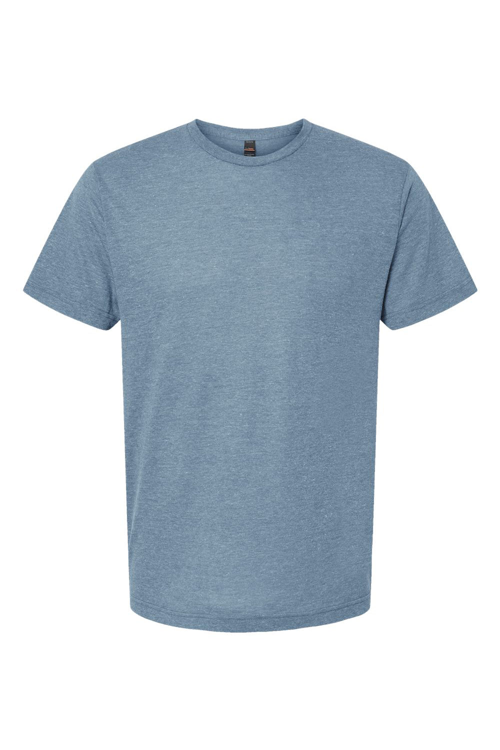 Tultex 254 Mens Short Sleeve Crewneck T-Shirt Denim Blue Flat Front