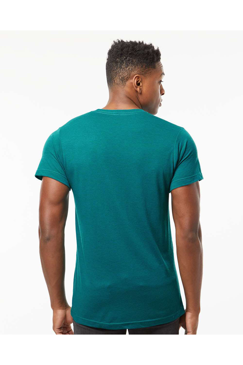 Tultex 254 Mens Short Sleeve Crewneck T-Shirt Jade Green Model Back