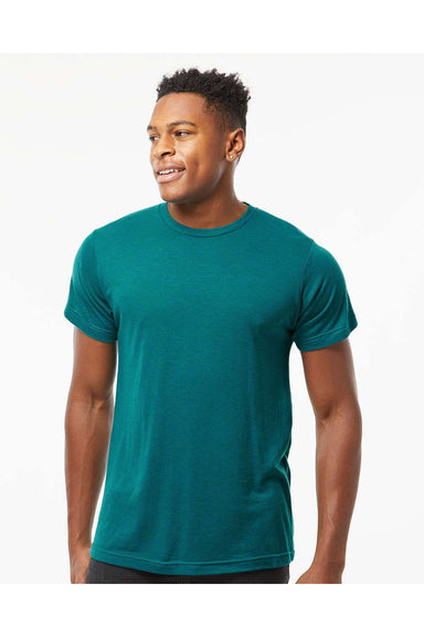 Tultex 254 Mens Short Sleeve Crewneck T-Shirt Jade Green Model Front