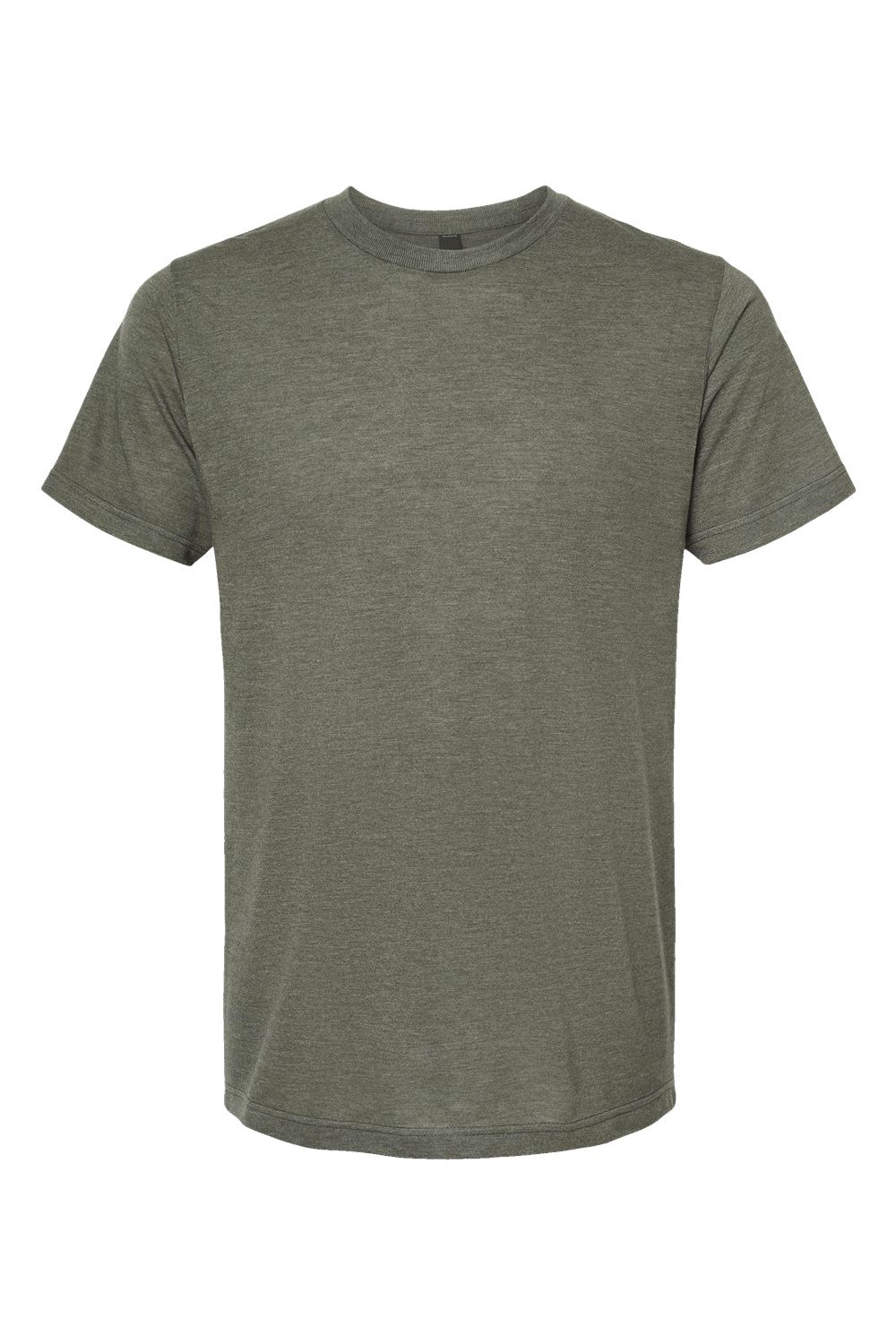 Tultex 254 Mens Short Sleeve Crewneck T-Shirt Military Green Flat Front