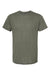 Tultex 254 Mens Short Sleeve Crewneck T-Shirt Military Green Flat Front