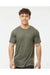 Tultex 254 Mens Short Sleeve Crewneck T-Shirt Military Green Model Front