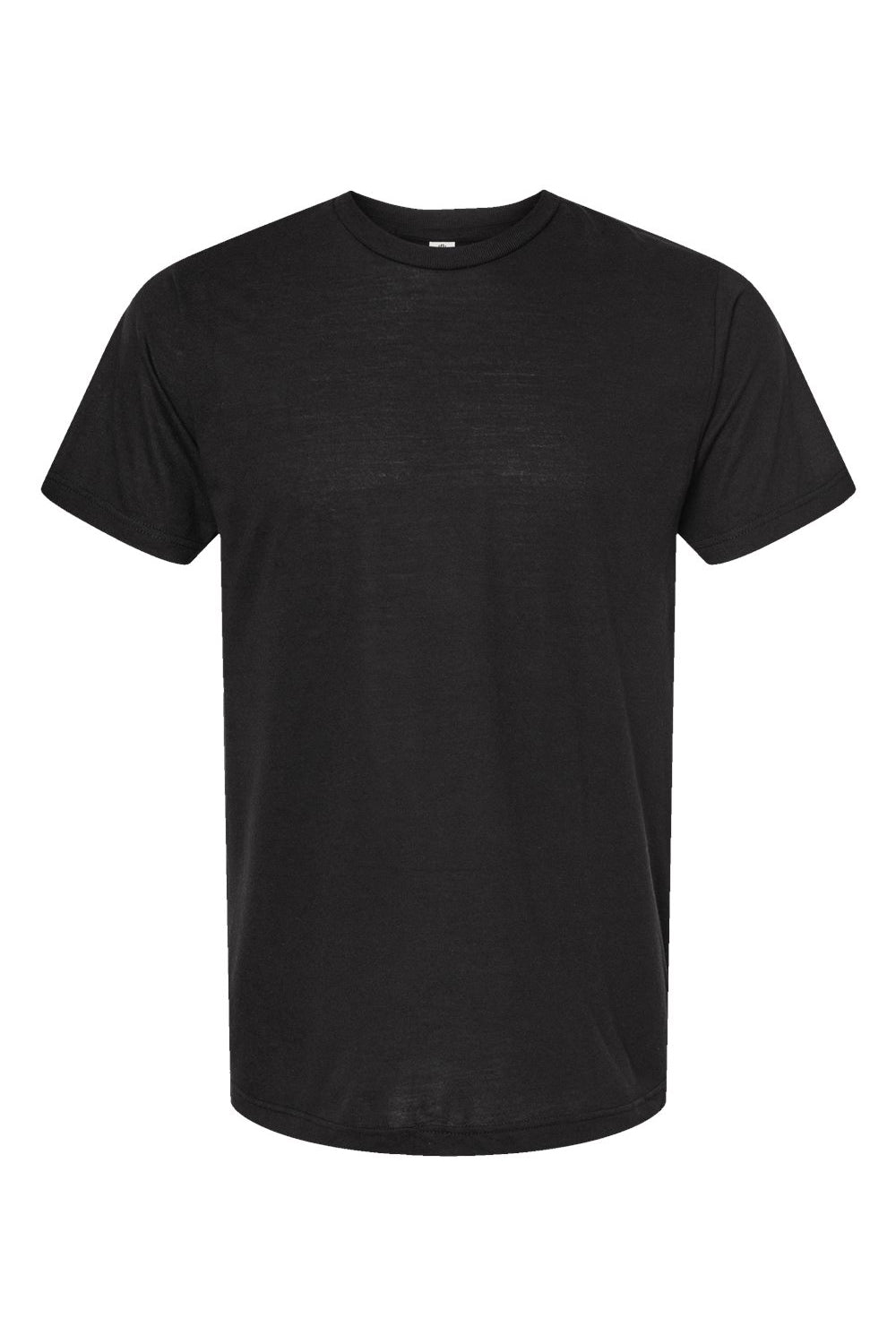 Tultex 254 Mens Short Sleeve Crewneck T-Shirt Black Flat Front
