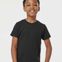 Tultex Youth Poly-Rich Short Sleeve Crewneck T-Shirt - Black - NEW