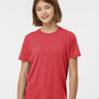 Tultex Youth Poly-Rich Short Sleeve Crewneck T-Shirt - Heather Red - NEW