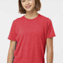 Tultex Youth Poly-Rich Short Sleeve Crewneck T-Shirt - Heather Red
