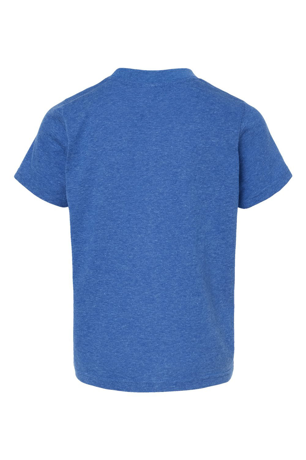 Tultex 265 Youth Poly-Rich Short Sleeve Crewneck T-Shirt Heather Royal Blue Flat Back