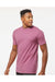 Tultex 290 Mens Jersey Short Sleeve Crewneck T-Shirt Cassis Pink Model Side
