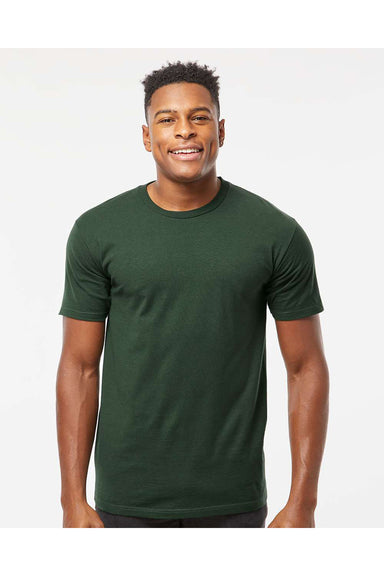 Tultex 290 Mens Jersey Short Sleeve Crewneck T-Shirt Forest Green Model Front