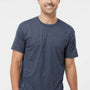 Tultex Mens Jersey Short Sleeve Crewneck T-Shirt - Heather Denim Blue