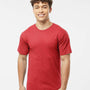 Tultex Mens Jersey Short Sleeve Crewneck T-Shirt - Heather Red - NEW