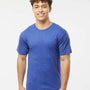 Tultex Mens Jersey Short Sleeve Crewneck T-Shirt - Heather Royal Blue - NEW