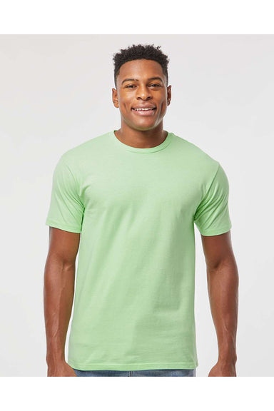 Tultex 290 Mens Jersey Short Sleeve Crewneck T-Shirt Neo Mint Green Model Front